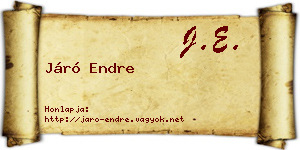 Járó Endre névjegykártya